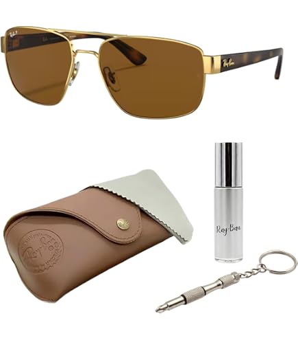 Amazon.com: Ray-Ban Mens RB3386 Aviator Sunglasses, Gold/Brown